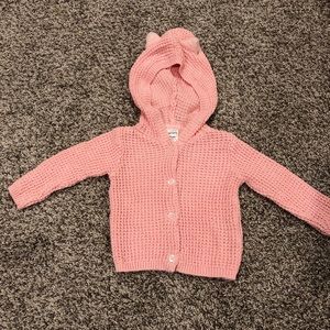 5/$15 Carter’s pink sweater w/ ear detail 6 mo